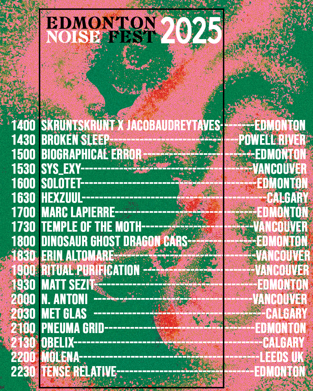 Edmonton Noisefest 2025 Setlist